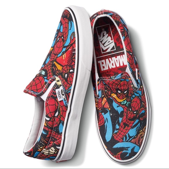Vans Slip On Marvel Spider Man Black Red Men’s NEW - Picture 6 of 8